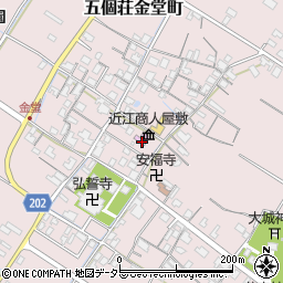 東近江市立　五個荘近江商人屋敷外村繁邸周辺の地図