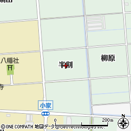 愛知県愛西市小茂井町半割周辺の地図