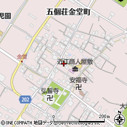 滋賀県東近江市五個荘金堂町636周辺の地図