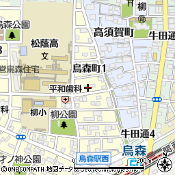 愛知県名古屋市中村区烏森町1丁目44周辺の地図