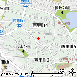 愛知県名古屋市名東区西里町周辺の地図