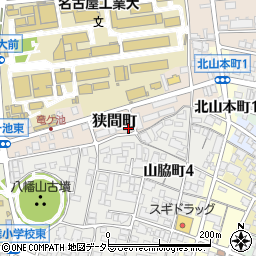 愛知県名古屋市昭和区狭間町25周辺の地図