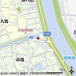 愛知県津島市中一色町市場218周辺の地図
