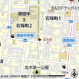 名鉄協商御田中学校南駐車場周辺の地図