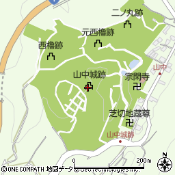 山中城跡周辺の地図