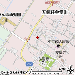 滋賀県東近江市五個荘金堂町883周辺の地図