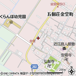 滋賀県東近江市五個荘金堂町888-4周辺の地図