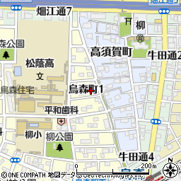 愛知県名古屋市中村区烏森町1丁目29周辺の地図