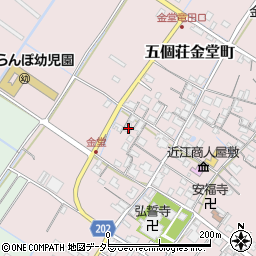 滋賀県東近江市五個荘金堂町886周辺の地図