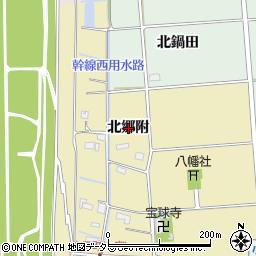 愛知県愛西市立田町（北郷附）周辺の地図