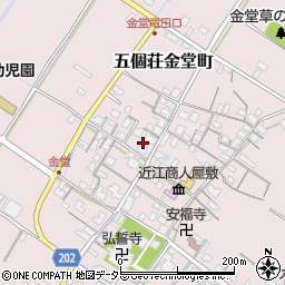 滋賀県東近江市五個荘金堂町864周辺の地図
