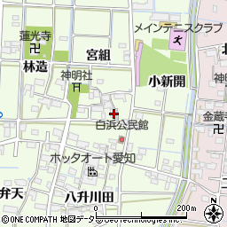 愛知県津島市白浜町宮組90周辺の地図