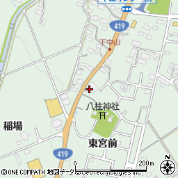 愛知県豊田市西中山町東宮前周辺の地図