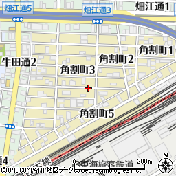 愛知県名古屋市中村区角割町周辺の地図