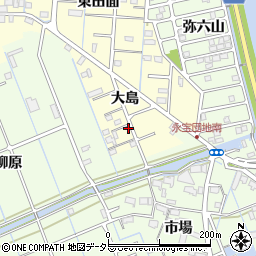 愛知県津島市唐臼町大島43周辺の地図
