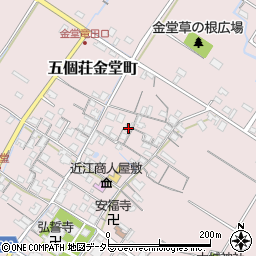 滋賀県東近江市五個荘金堂町670周辺の地図