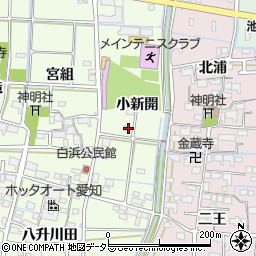 愛知県津島市白浜町小新開周辺の地図