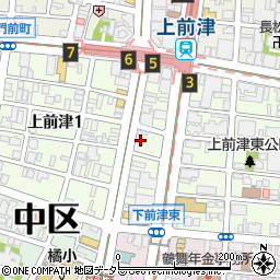 愛知県名古屋市中区上前津周辺の地図