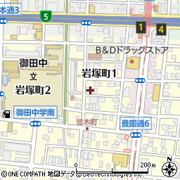愛知県名古屋市中村区岩塚町1丁目64周辺の地図