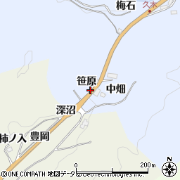 愛知県豊田市久木町笹原周辺の地図