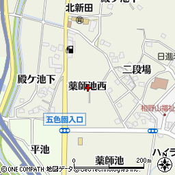 愛知県日進市北新町薬師池西周辺の地図