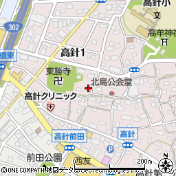 愛知県名古屋市名東区高針1丁目1302周辺の地図