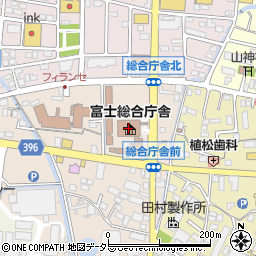 静岡県富士総合庁舎　富士財務事務所課税課個人事業税周辺の地図
