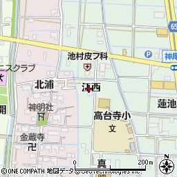 愛知県津島市神尾町（江西）周辺の地図