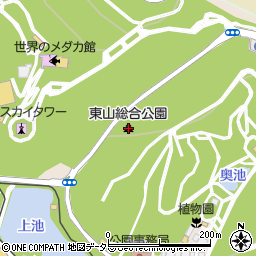 名古屋市東山総合公園周辺の地図