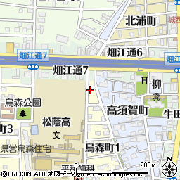 愛知県名古屋市中村区烏森町1丁目2周辺の地図
