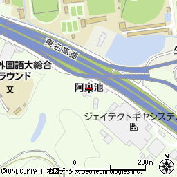 愛知県日進市岩崎町（阿良池）周辺の地図