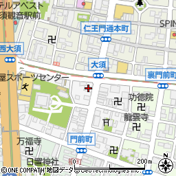 愛知県名古屋市中区門前町2-8周辺の地図