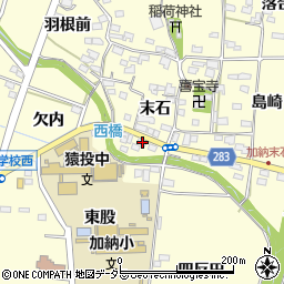 愛知県豊田市加納町末石7周辺の地図
