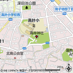 高牟神社周辺の地図