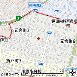 愛知県名古屋市昭和区元宮町周辺の地図