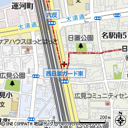 愛知県名古屋市中村区西日置周辺の地図
