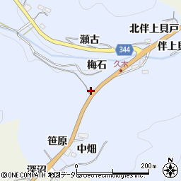 愛知県豊田市久木町（梅石）周辺の地図