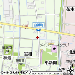 愛知県津島市白浜町宮組15周辺の地図