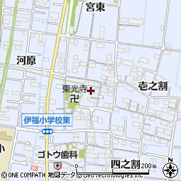 愛知県あま市七宝町伊福弐之割周辺の地図