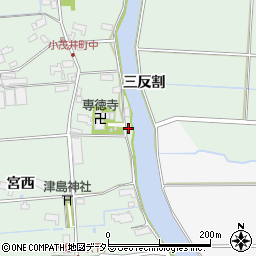 愛知県愛西市小茂井町寺浦周辺の地図