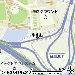 愛知県日進市北新町生出し周辺の地図