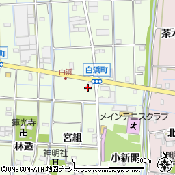 愛知県津島市白浜町宮組13周辺の地図