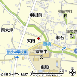 愛知県豊田市加納町欠内周辺の地図