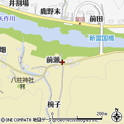 愛知県豊田市国附町前瀬108周辺の地図