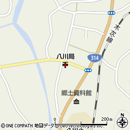 八川郵便局周辺の地図