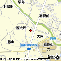 愛知県豊田市加納町西大坪53周辺の地図
