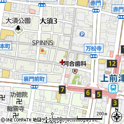 スーパーサノヤ万松寺店周辺の地図