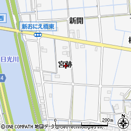 愛知県津島市百町宮跡周辺の地図
