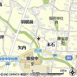 愛知県豊田市加納町末石周辺の地図