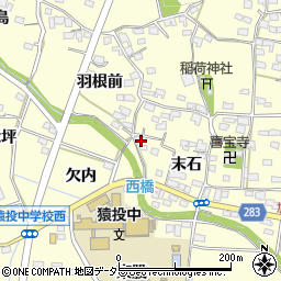愛知県豊田市加納町（末石）周辺の地図